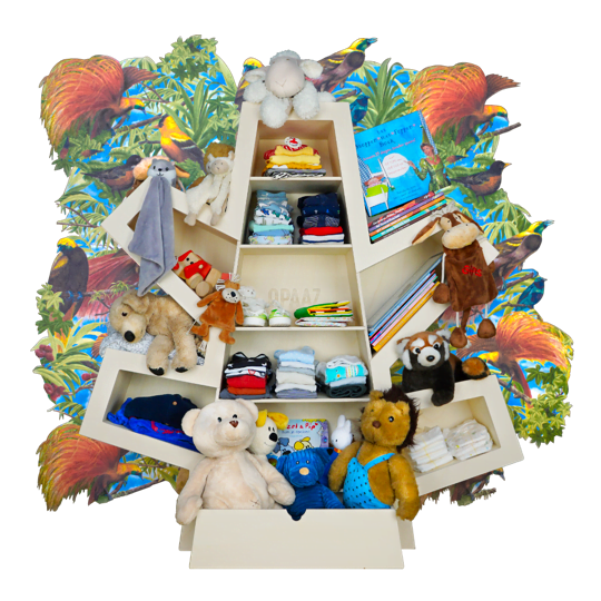 Play3 Karibu, bijgenaamd de knuffelboom, geeft de kinderkamer meteen sfeer met een leuke achtergrond