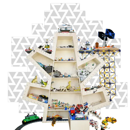 Play3 OgoPogo is de Constructieboom, vanwege de vele bevestigingsmogelijkheden voor Lego, KNEX en meer.